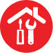 Icon showing a home and tools
