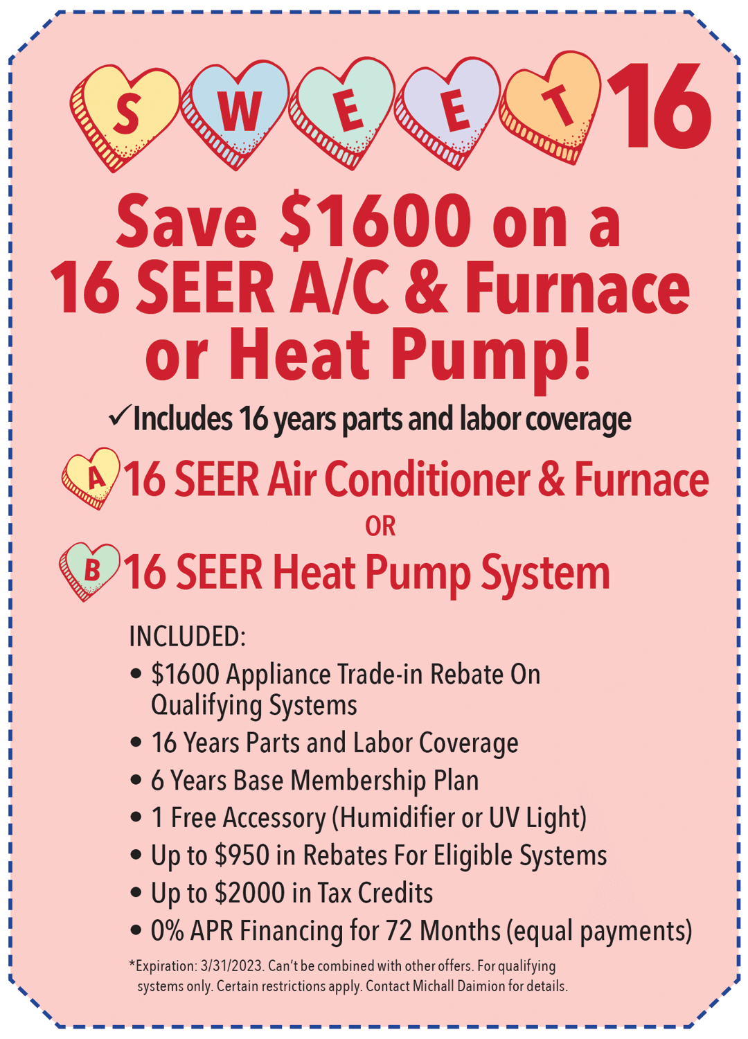 Save $1600 on a 16 SEER A/C & Furnace or Heat Pump!